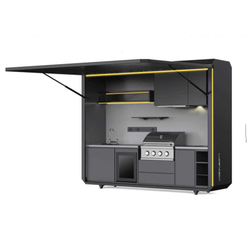 Cocina plegable al aire libre casa integrada espejo de acero inoxidable extraíble mini cocina electrodomésticos inteligentes