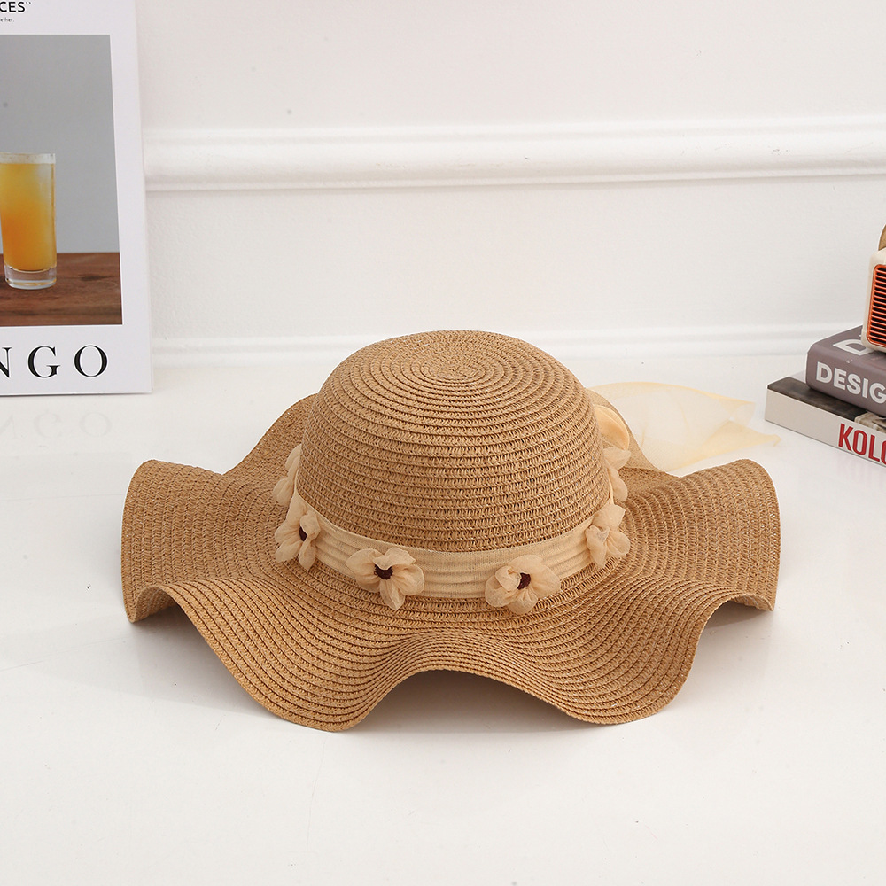 Sombrero paja ala ancha con lazo verano