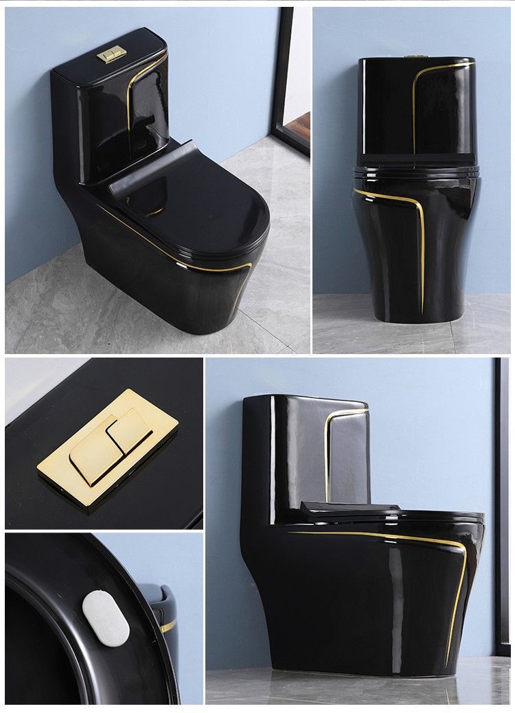 Household toilet, small-sized sitting toilet, large-diameter silent water-saving, super vortex siphon anti-odor, colored ceramic sitting toilet undefined
