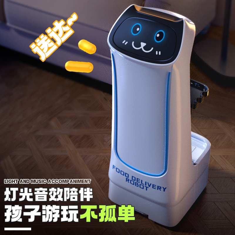 Children's Food Delivery Remote Control Car Toy for Boys and Girls, Sensor-Controlled Automatic Smart Transport Robot for Snacks and Drinks Children's Food Delivery Remote Control Car Toy for Boys and Girls, Sensor-Controlled Automatic Smart Transport Robot for Snacks and Drinks