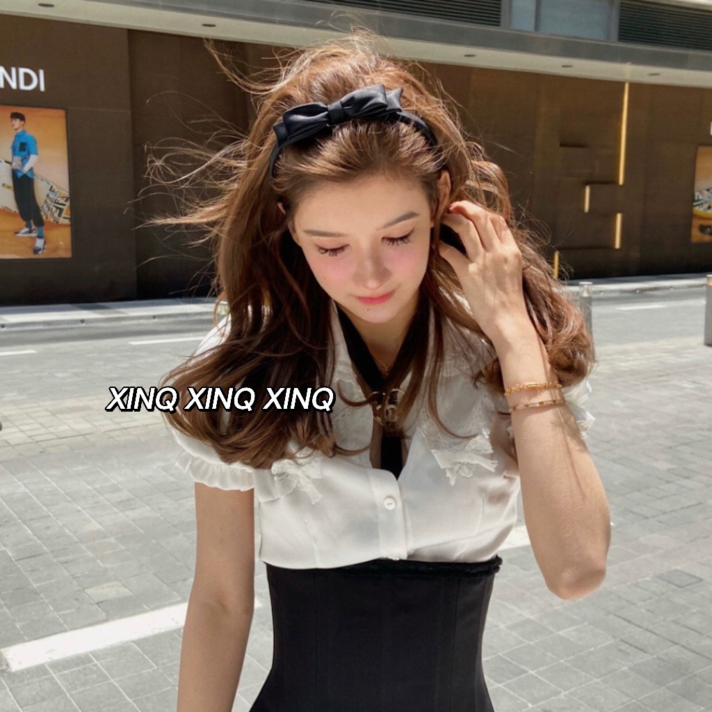 XINQ 精致daily 龙心romance日本缎面质感可爱头顶蝴蝶结发箍头箍