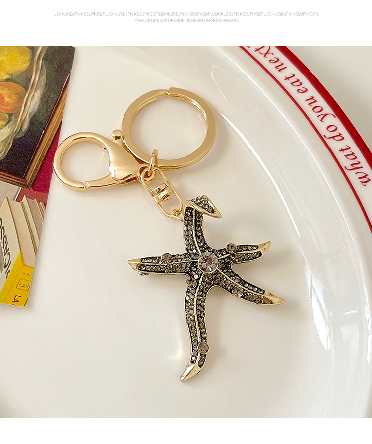 Modern Style Alloy Starfish Women's Bag Pendant Keychain display picture 5