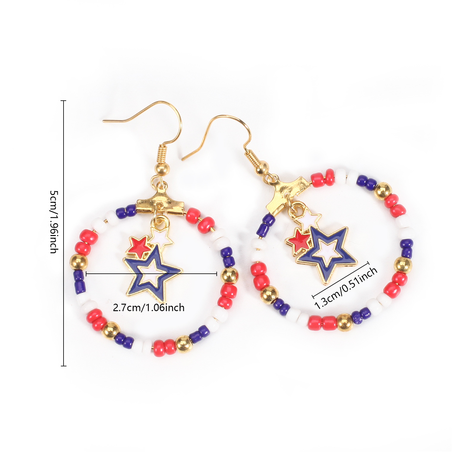 1 Pair Simple Style Classic Style Printing Printing Seed Bead Soft Clay Zinc Alloy Drop Earrings display picture 3
