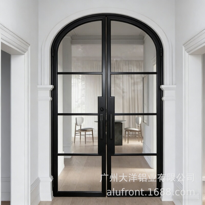 Wangpin French-style light luxury aluminum alloy French door, Changhong glass partition door, minimalist swing door for bedroom and study