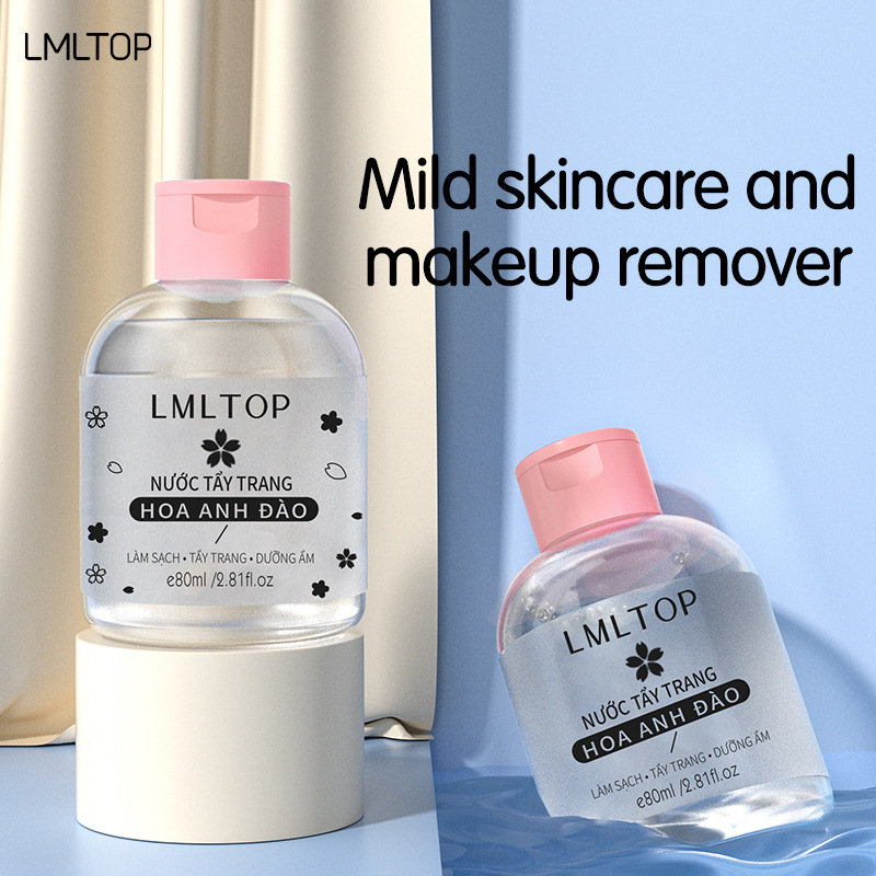 LMLTOP Cherry Blossom Revitalizing Skin Remover 80ml, remover de maquillaje portátil para viajes, exclusivo para VN LML2084