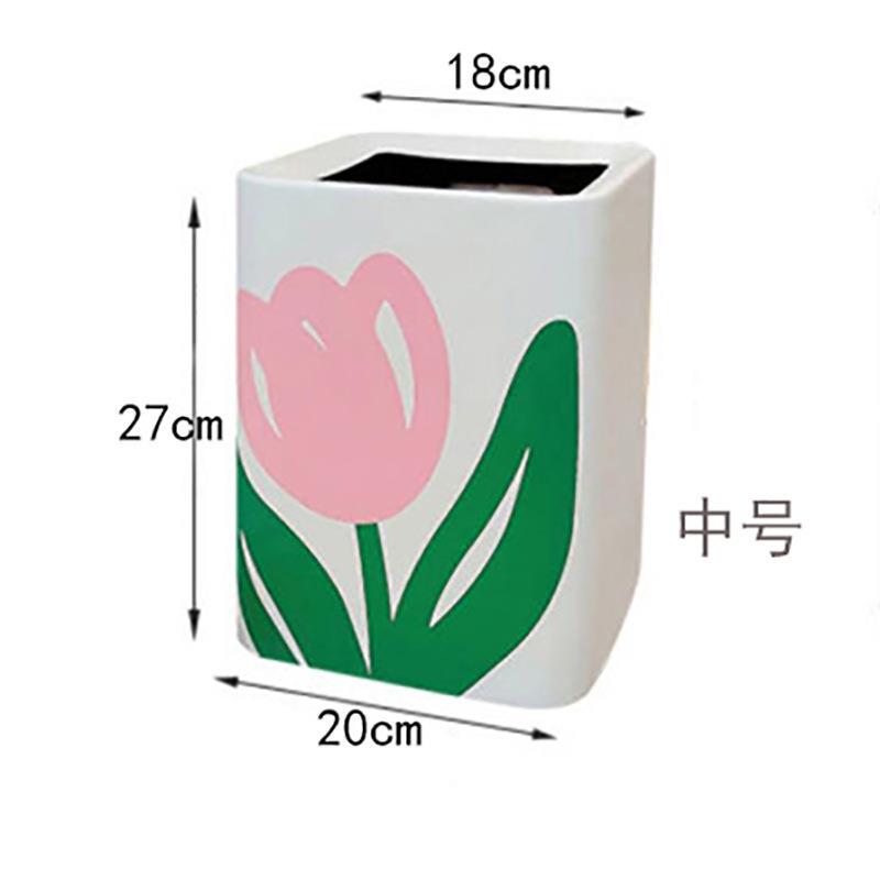Alto valor tulipán basurero ins viento sala de estar papelera hogar luz de lujo creativo lindo dormitorio dentro del cubo