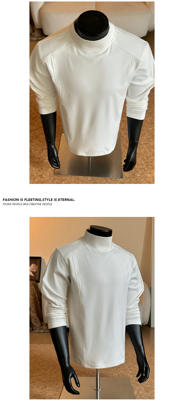 Herrars termotröja med lång ärm och ståkrage i cleanfit-stil_voghion.com