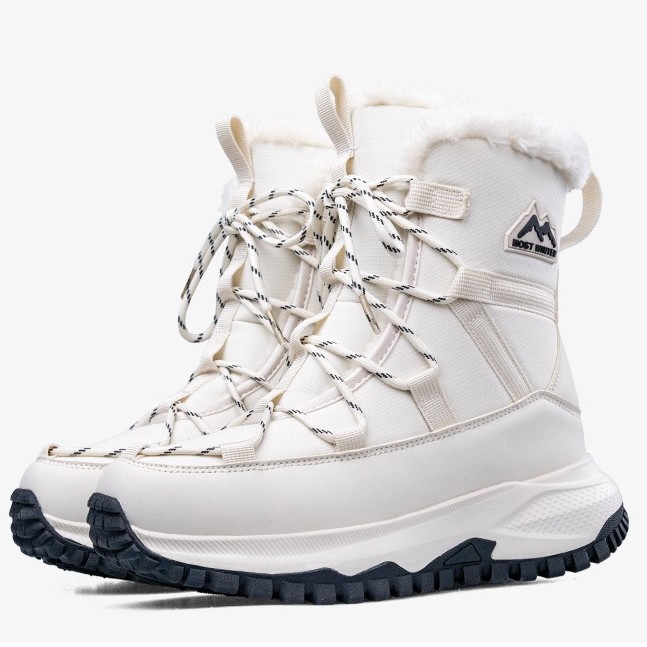 Women's Mid-Calf Snow Boots, Warm and Plush, Thickened for Winter, Waterproof and Non-Slip, Suitable for Northeast Snowy Areas, Outdoor Skiing, Large Cotton Shoes for Women