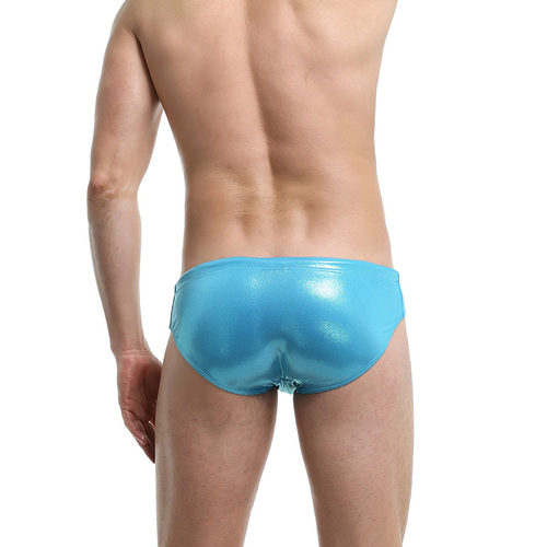 New style CSGS men's bronzing cool shiny hot spring seaside tether copper grain bell triangle swimming trunks wholesale