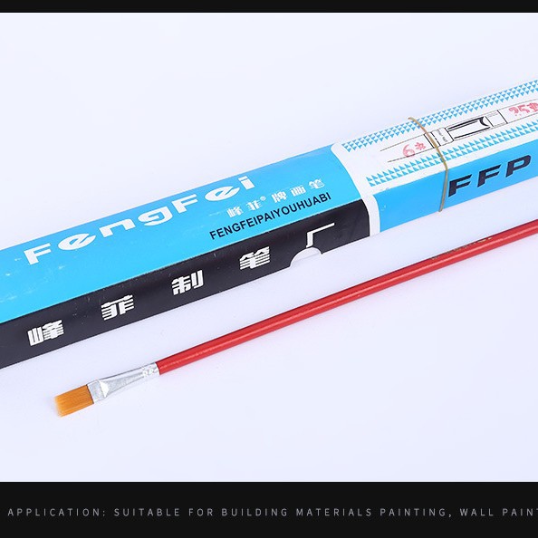 Suministro al por mayor para ayudar a EE. UU. Un solo soporte No. 1-12 bolígrafo de hilado de aceite de varilla roja, juego de pinceles de pintura de aceite de lana de nailon, cepillo de hilado