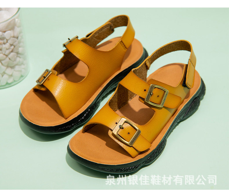 Dép sandal trẻ em bé trai quai dán đế bằng thoáng khí — Kaki, Xanh da trời, Xanh lam đậm chi tiết 13