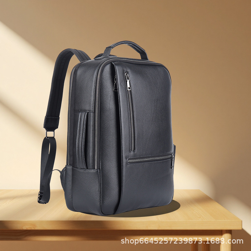 Genuine Leather Backpack Advanced Sense Men's Business Laptop Backpack Men's Cowhide Backpack