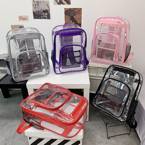Supply cross-border Amazon PVC backpack, pvc large school bag, transparent backpack, pvc transparent backpack