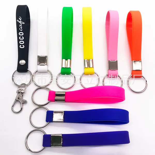 Printed and Engraved Silicone Keychain Customization Advertising Keychain Accessories Pendant Gift Manufacturer Customization