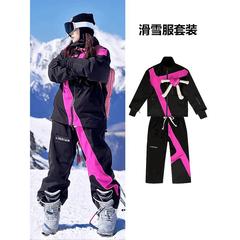 FUYAN黑玫拼色滑雪服套装女2025秋冬新款炫酷小众防灌雪保暖雪服