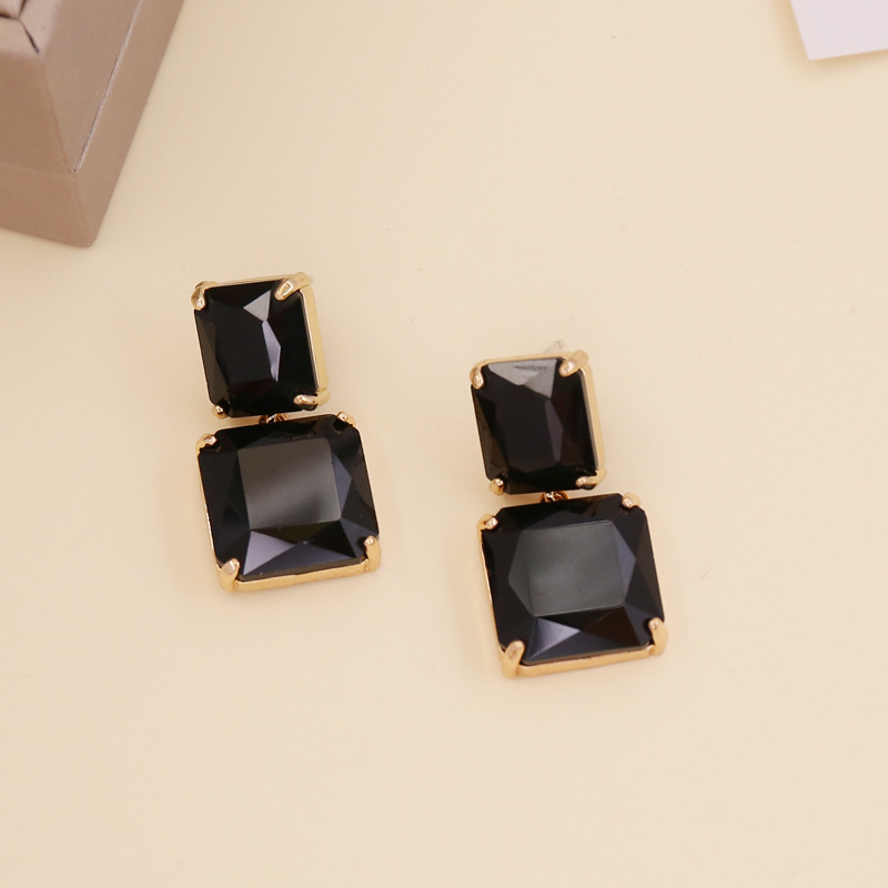 Holiday, Tea Party Occasion 1 Pair Casual Simple Style Geometric Glass Copper Glass Drop Earrings