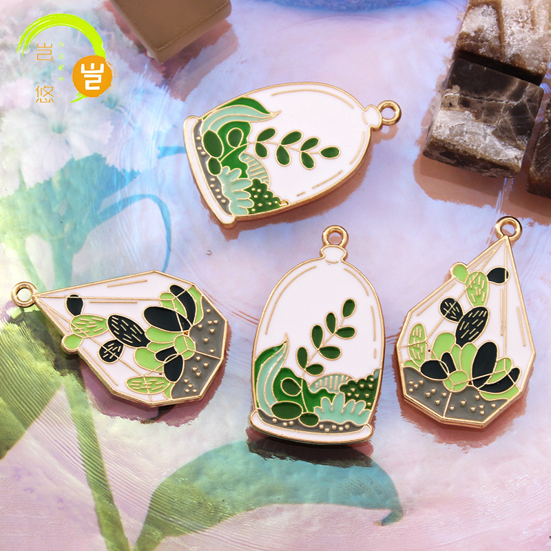 Korean style DIY oil drop jewelry accessories plant potted cactus cute Airpods protective pendant Korean style DIY oil drop jewelry accessories plant potted cactus cute Airpods protective pendant