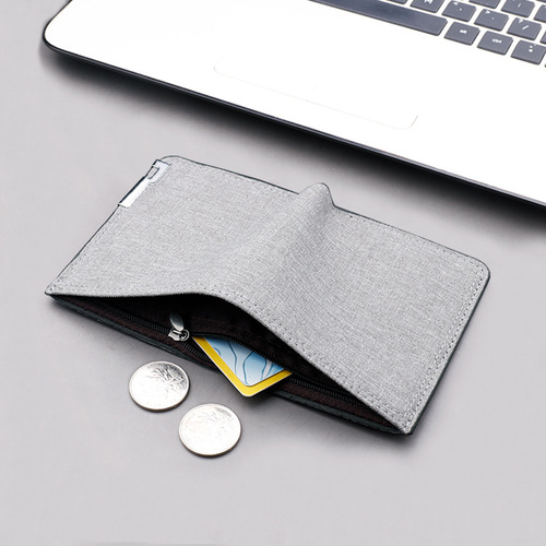 Driver's license card holder integrated men's ultra-thin canvas short small wallet men's multi-functional simple wallet compact card holder