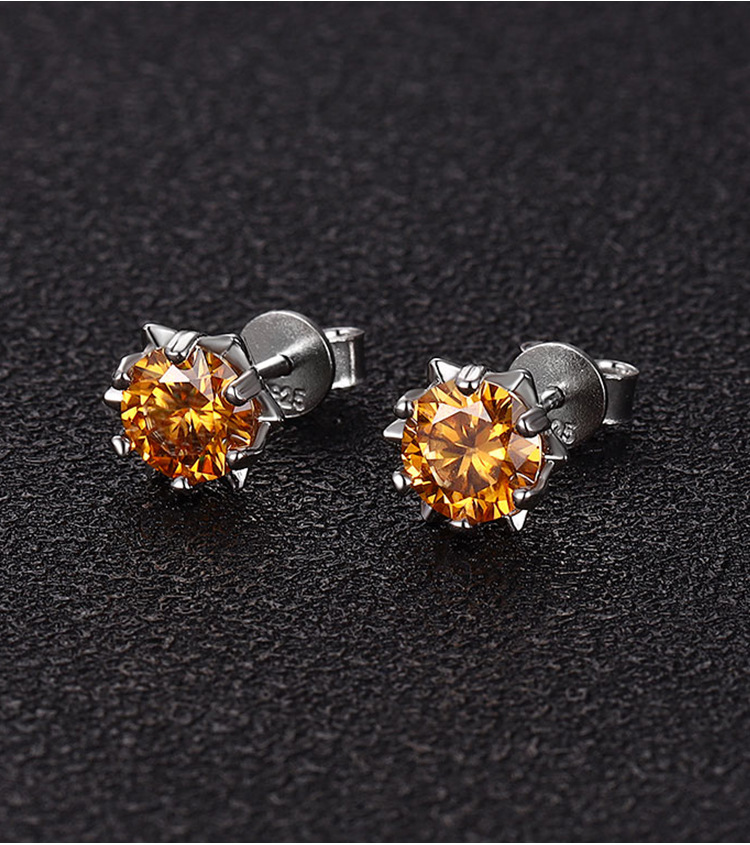 1 Pair Quantity 1 Pair 925 Sterling Silver Moissanite Moissanite Earrings Geometric Ear Studs