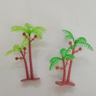 Simulated Small Coconut Tree Ornaments Mini Animal and Plant Dinosaur Set Fake Coconut Tree Model Sand Table Tree Ornaments Wholesale