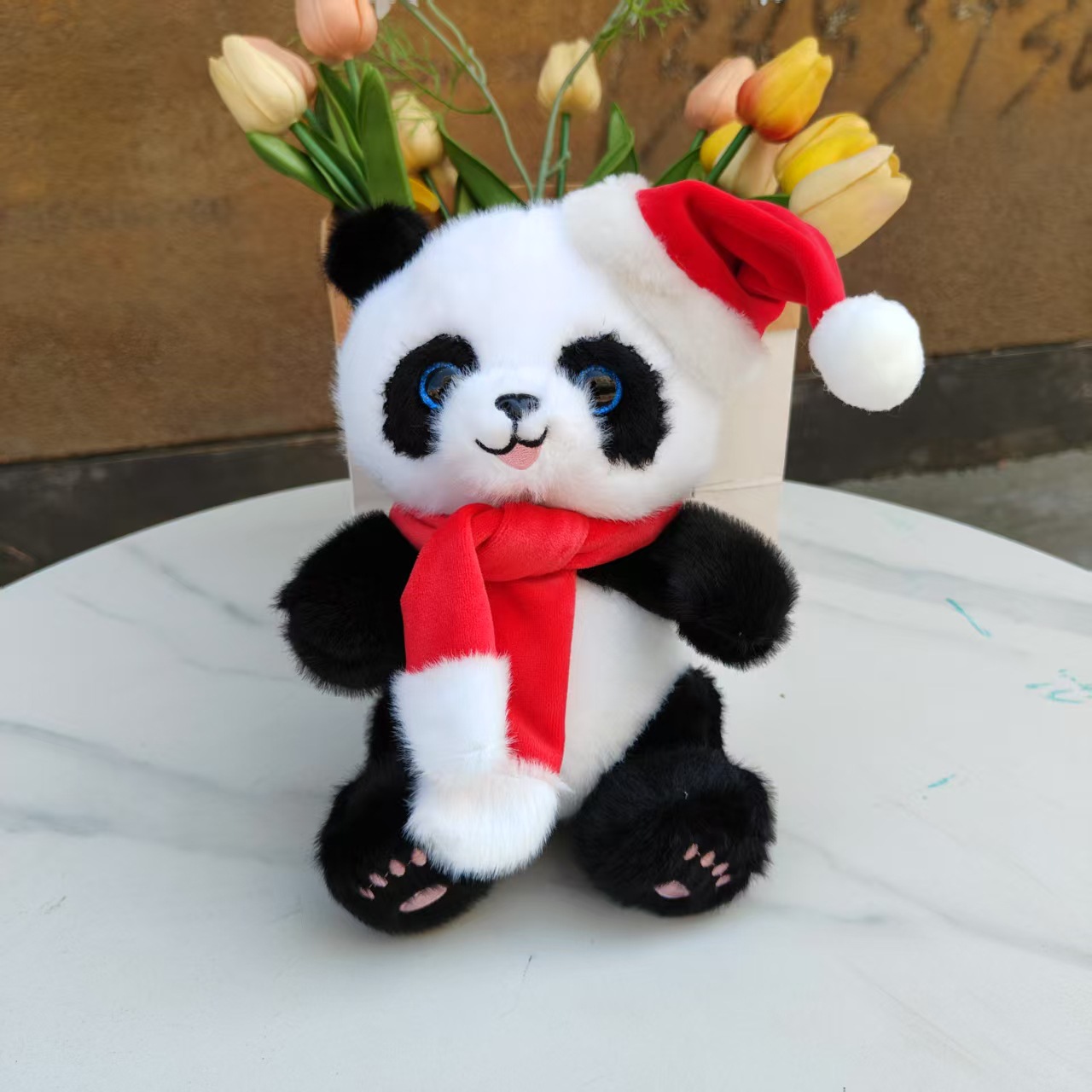 Regalos de Navidad Papá Noel juguetes de peluche bufandas rojas lindas pingüinos osos polares muñecas al por mayor
