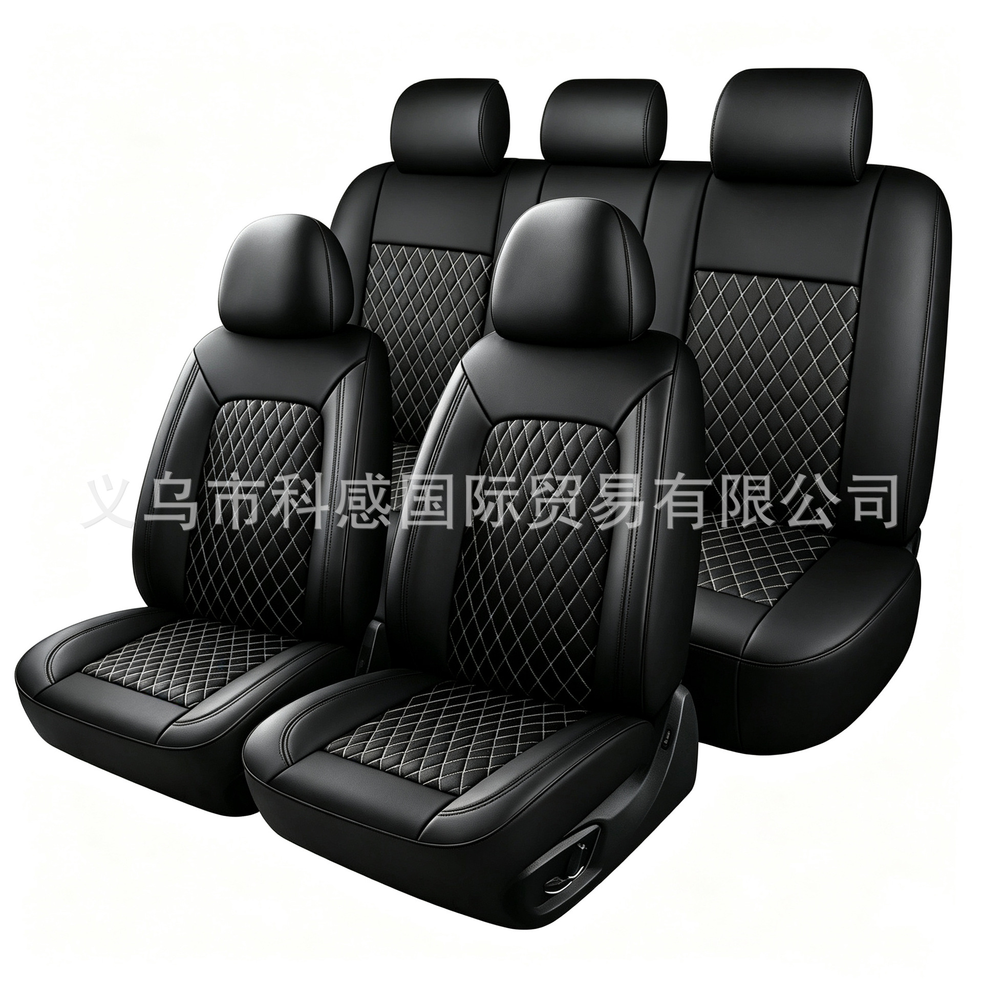 New cross-border single-line diamond-patterned PU leather car seat covers for Amazon, Mercado Libre, Mexico, and Russia