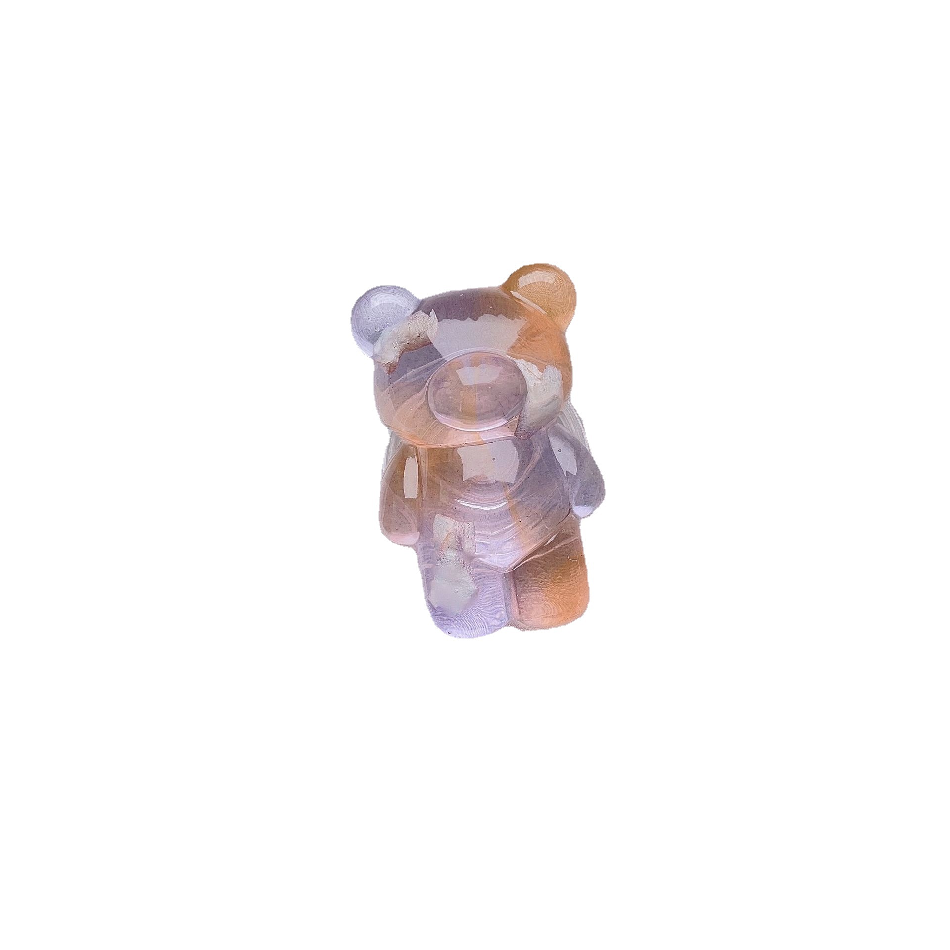 3D cartoon cute and transparent gradient teddy bear air cushion telescopic cloud splicing mobile phone desktop bracket_voghion.com