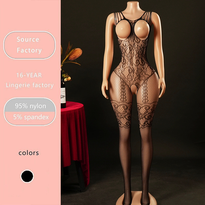 Lencería Sexy Enteriza con Jacquard 4156A de Nylon y Spandex para Citas de Pareja image 1