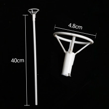 40厘米带拖杆小雏菊摆摊商场手持笑脸太阳花爱心气球白色铝膜拖杆