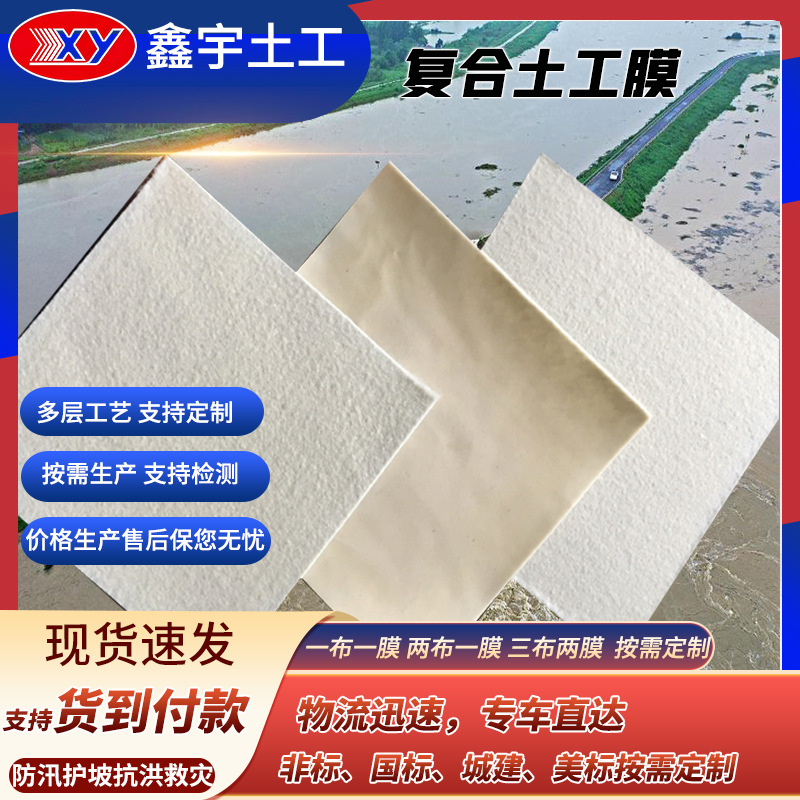 聚乙烯复合土工膜袋景观湖防水一布一膜堤坝隔离防汛护坡两布一膜