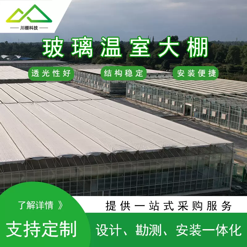 现代农业智能玻璃大棚 高端种植温室 厂家设计安装