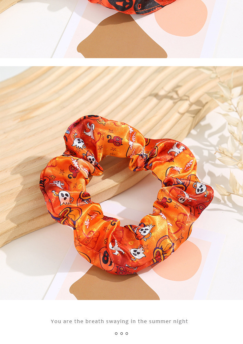 20g Weight Hair Tie Hair Accessories Type 1 Piece Quantity Street Occasion Polyester Material Halloween Festival Pumpkin Pattern Women's Gender Basic Style Halloween Basic Women's Pumpkin Polyester Hair Tie