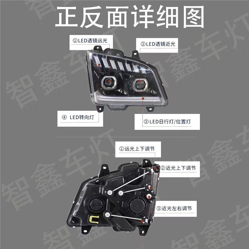 Es adecuado para el conjunto de faro Jiefang Jh6 LED de doble lente modificado y actualizado de alto rendimiento del faro de luz alta y baja