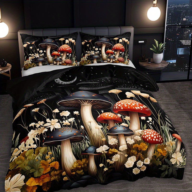 TEMU / JIT textil doméstico molido impresión digital de color iluminante set de colcha con patrón forestal para diseñar