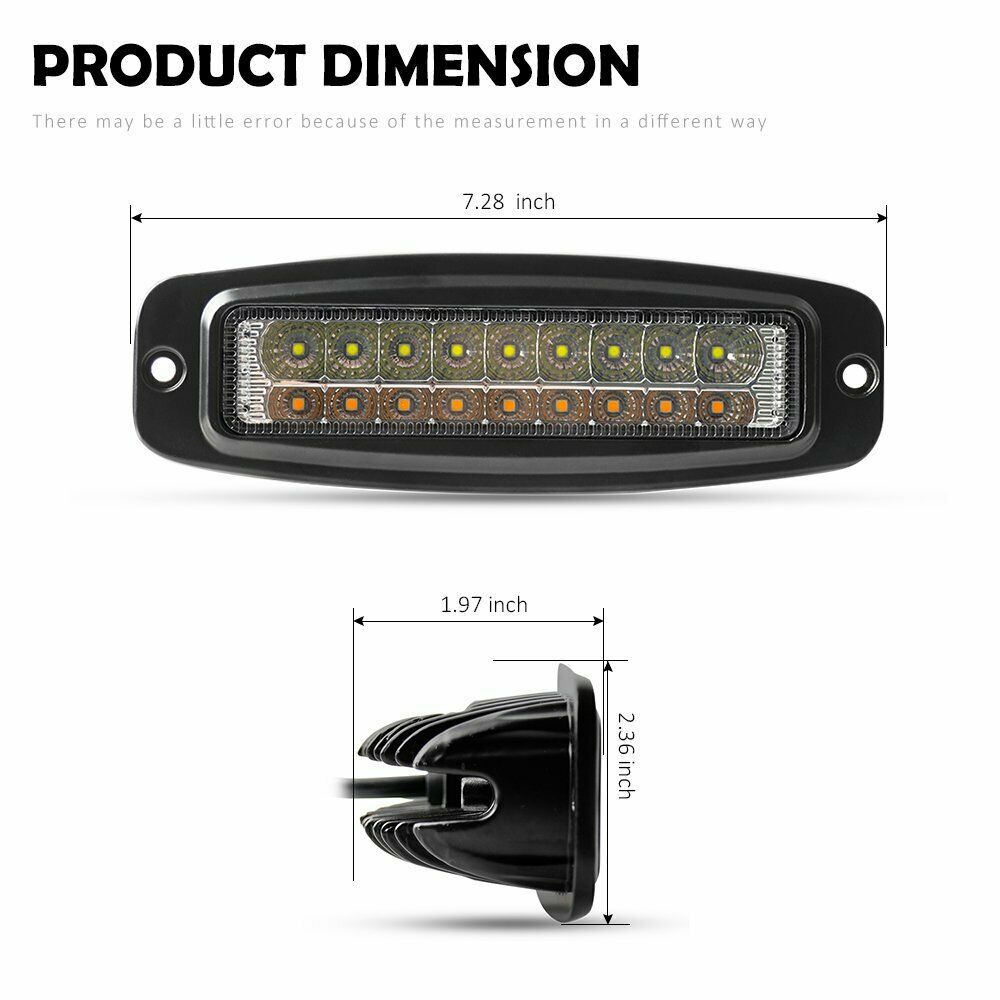 Auto LED tipo lámpara de trabajo amarillo y blanco flash 54W vehículo todoterreno modificado led lámpara de mantenimiento 7 pulgadas