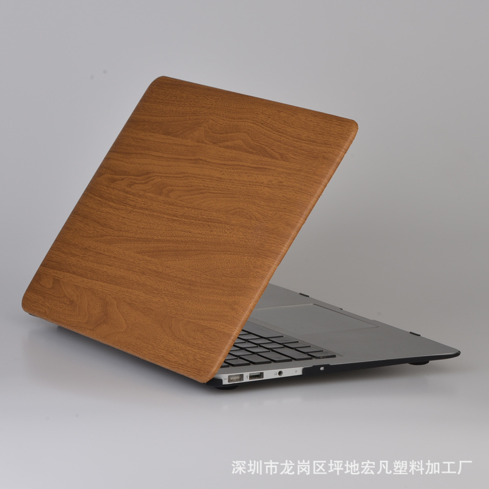 适用苹果笔记本电脑保护壳 macbookair13外套厂家pro14木纹16PU-阿里巴巴