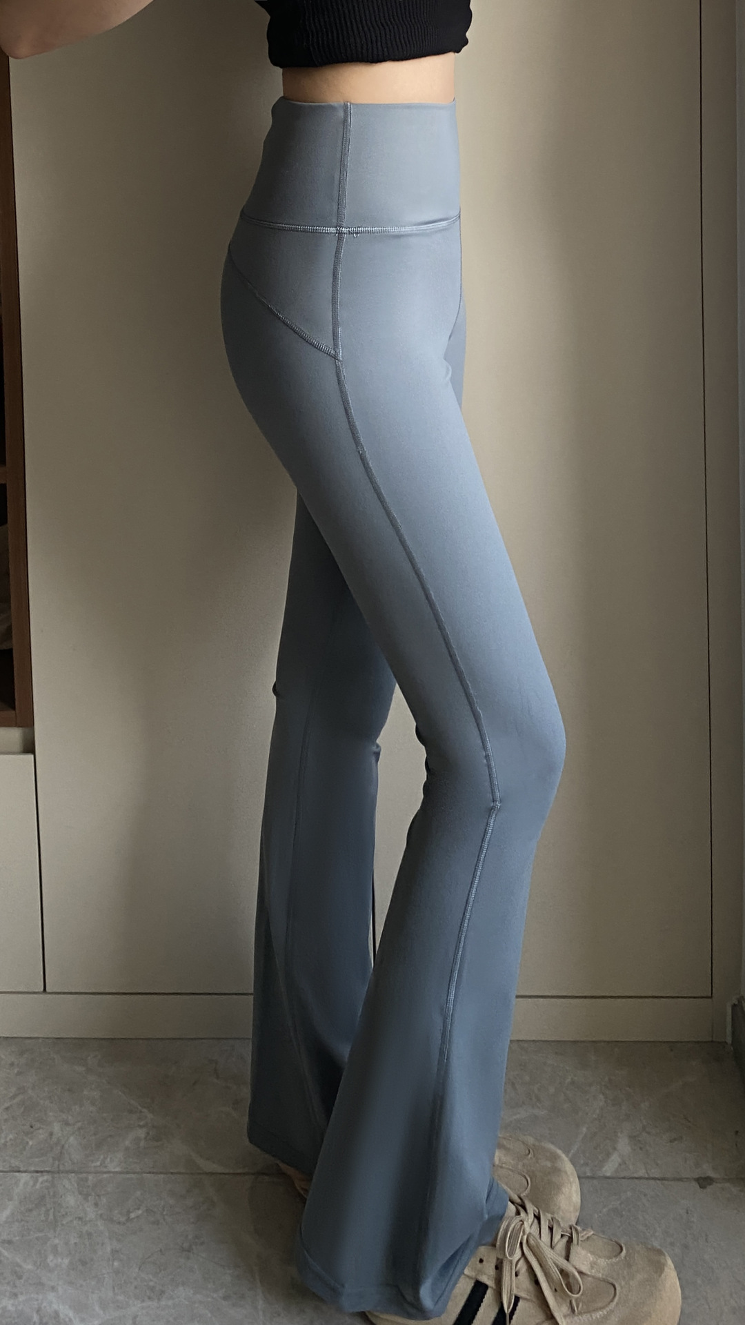 luludarling 抗菌ヨガフレアパンツレディースグローブスポーツフィットネスハイウエストヒップリフティングマイクロフレアフィットネスパンツ