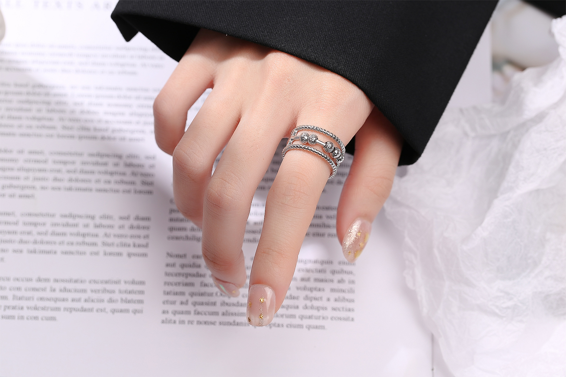 Simple Style Geometric Solid Color Copper Layered Rings