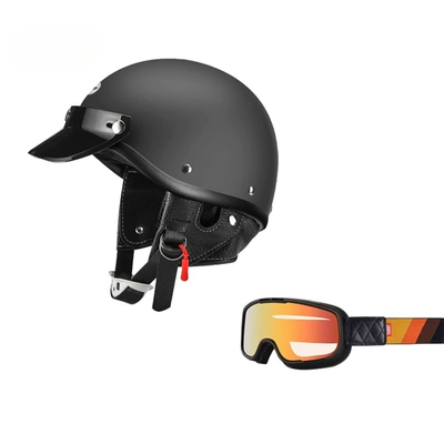 Helmet, Motosiklet dəbilqələri - xs-matt-black-black-frame-color-goggles-free-shipping-by-sf-express