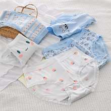 网红内裤女中腰大码女士可爱甜美卡通学生日系透气少女卡通三角裤