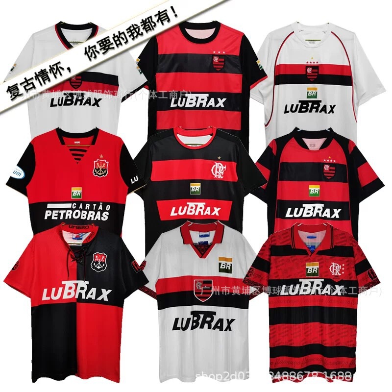 Retro Jersey 1994-95 Flamengo Home Jersey from the Brazilian League, Centenary Edition Short-Sleeved Football Shirt Retro Jersey 1994-95 Flamengo Home Jersey from the Brazilian League, Centenary Edition Short-Sleeved Football Shirt
