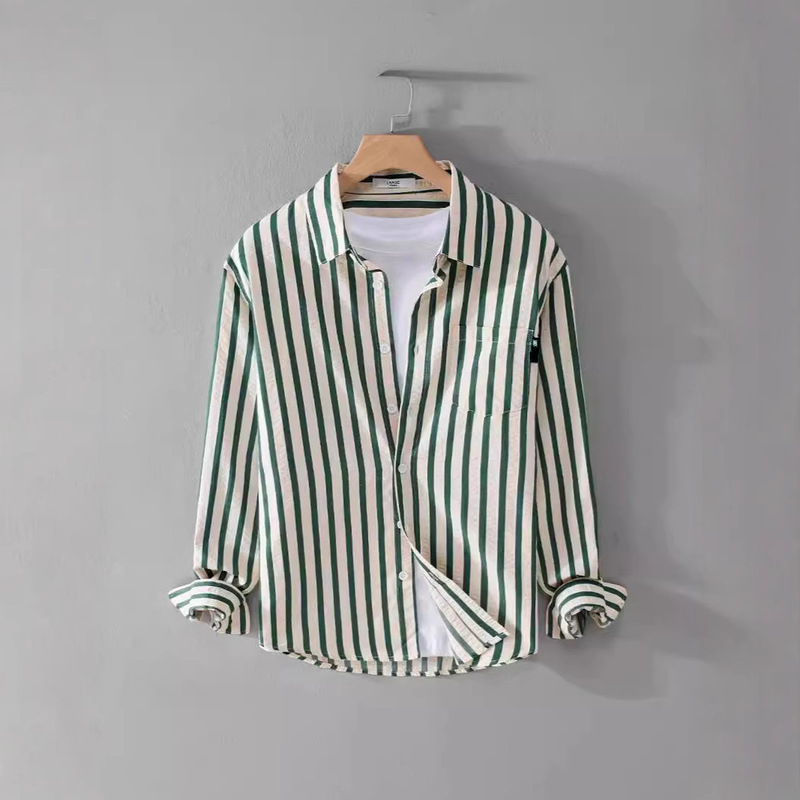 Fashionable Spring and Autumn Thin Stylish Long-Sleeve Casual Men's Trendy Bubble Texture Comfortable Versatile Simple Youth Shirt