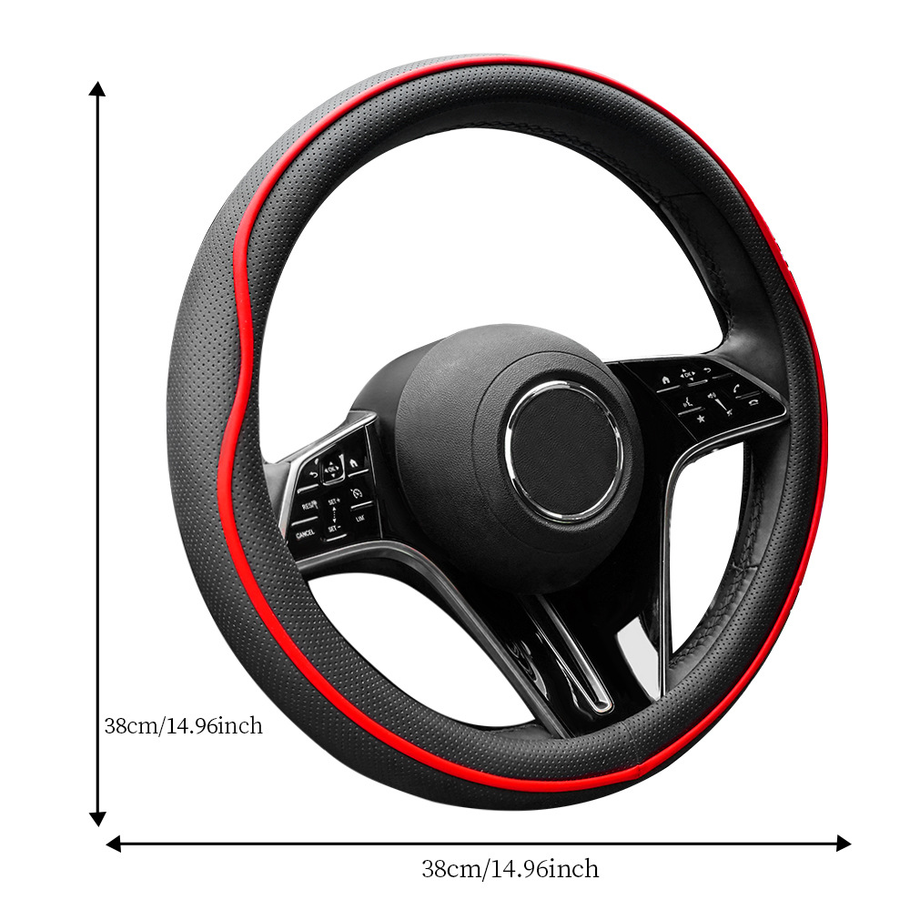 Car Steering Wheel Cover, Nappa Leather, All-Season, Stylish, Wear-Resistant, Cross-Border Hot-Selling Steering Wheel Protector