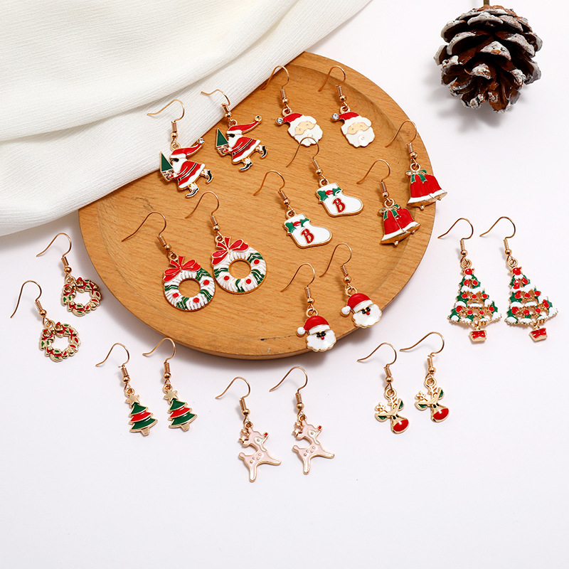 Fashion Christmas Tree Santa Claus Alloy Plating Women's Drop Earrings 1 Pair display picture 1