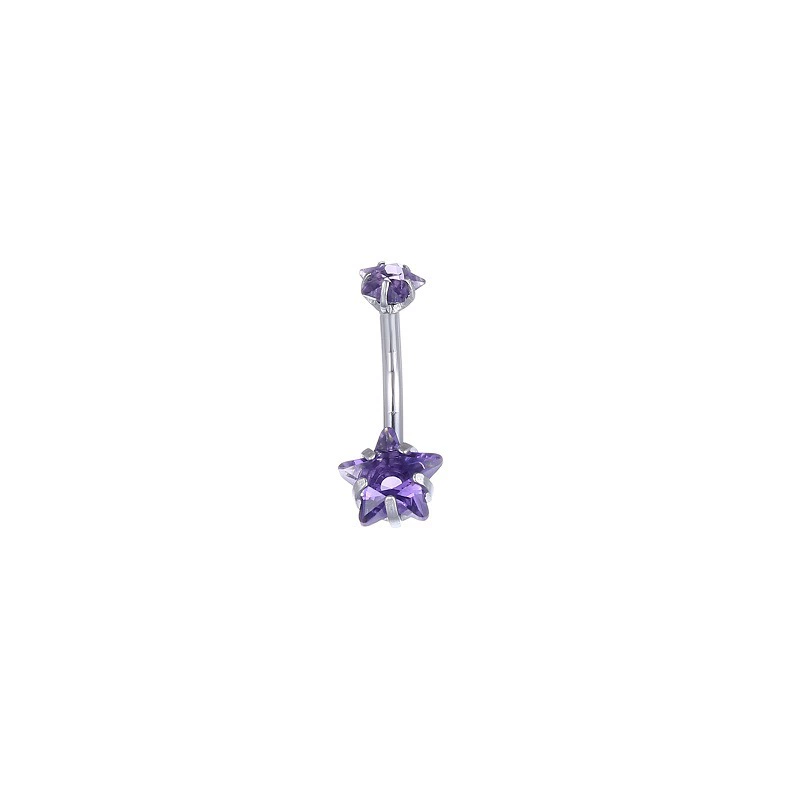 Navel (belly button) Piercing Jewelry, Copper with Vacuum Plating, star charm, 2.3 g