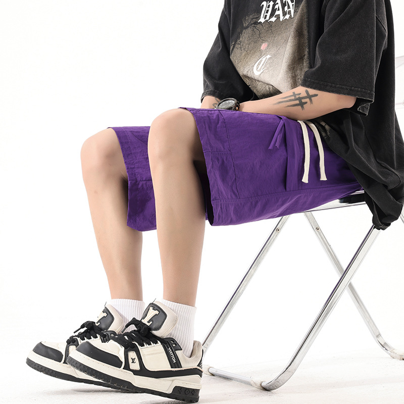 Men's Summer New Tooling Shorts, Ice Silk Cool Casual Straight-drying Pants_voghion.com