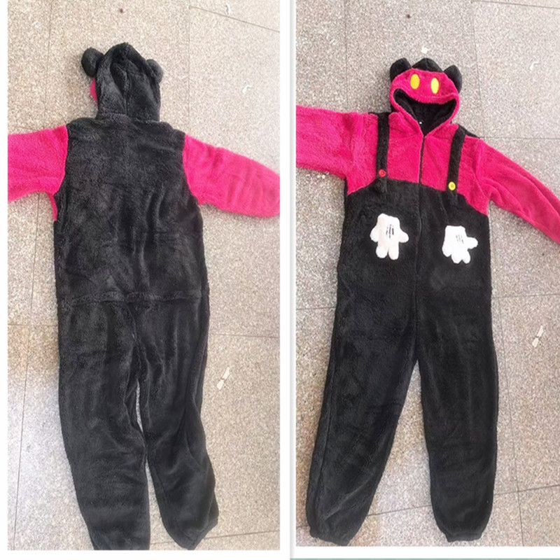 Venta al por mayor Elizabeth albornoz pijamas de una pieza para hombres y mujeres pareja panda lindo vestido de casa de dibujos animados camisón de franela