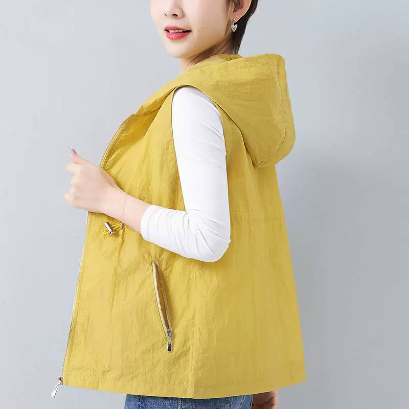 Thin summer vest, tank top, short autumn jacket, plus size