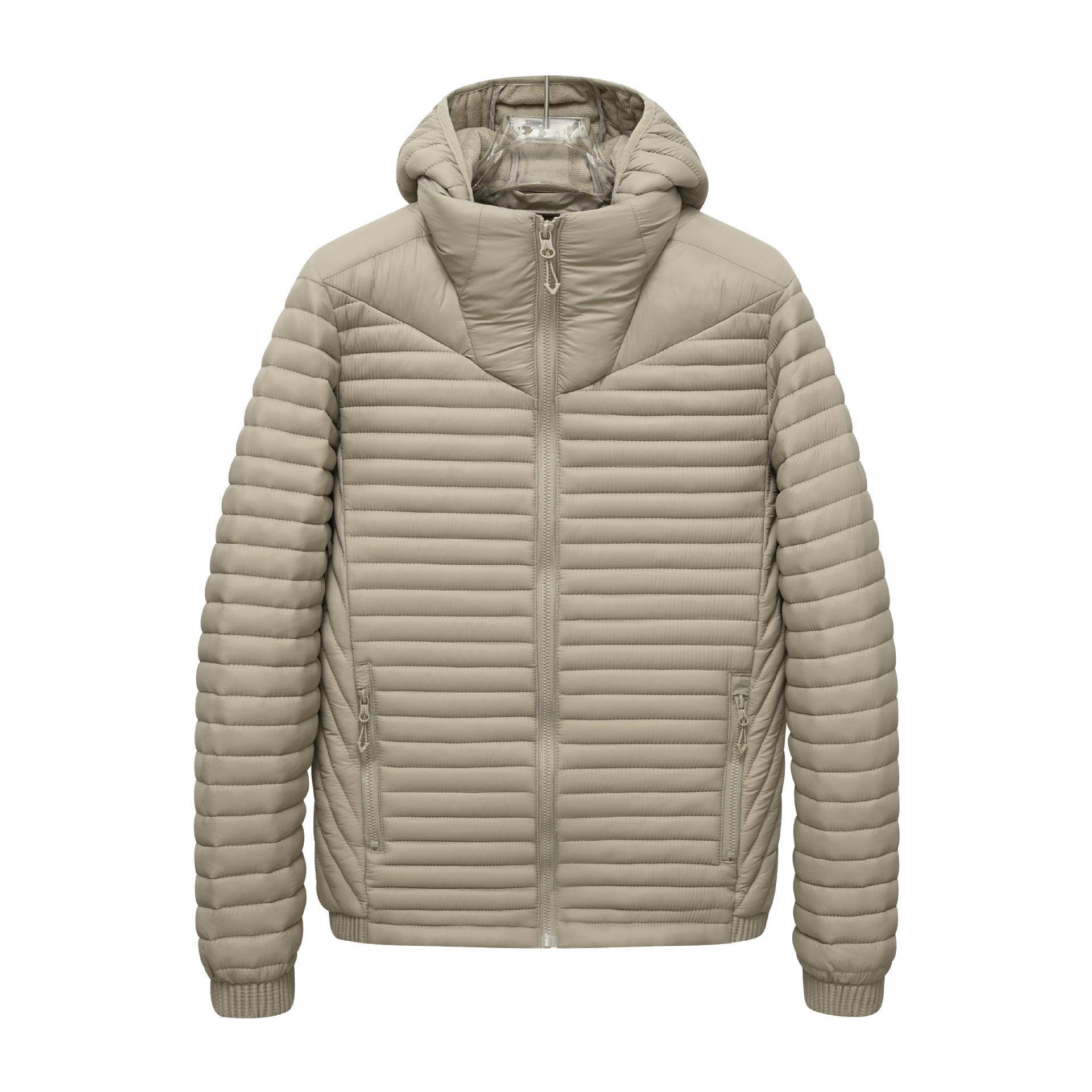 [Cross-border Ribs Shirt] 2026 New Autumn/Winter Ribs Shirt for Men, Lightweight Down Jacket with Hood