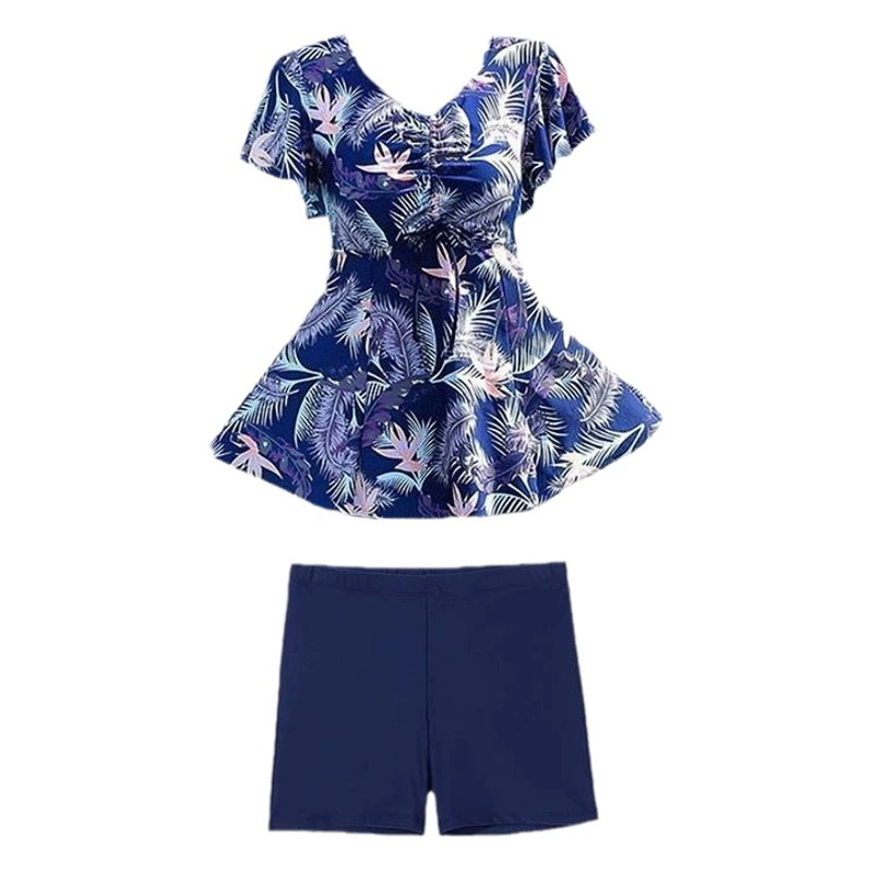 Купальник для мамы для женщин среднего и пожилого возраста, консервативный, закрывающий живот, для похудения, разделенный стиль большого размера, новый купальник из горячих источников 2025 года.